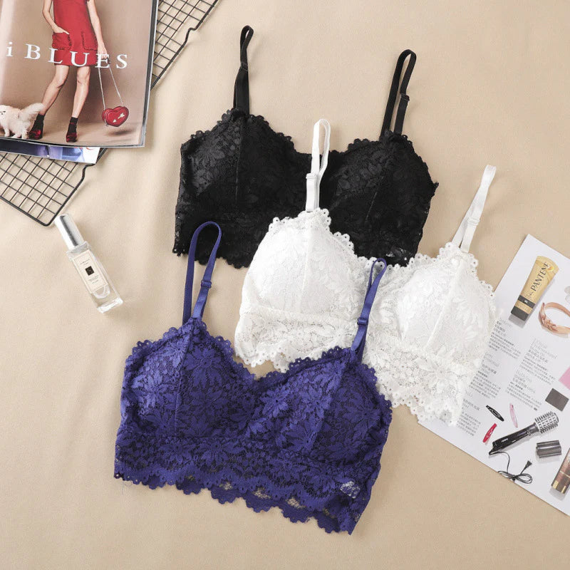Elegant Flower Bralette With Removeable Pads